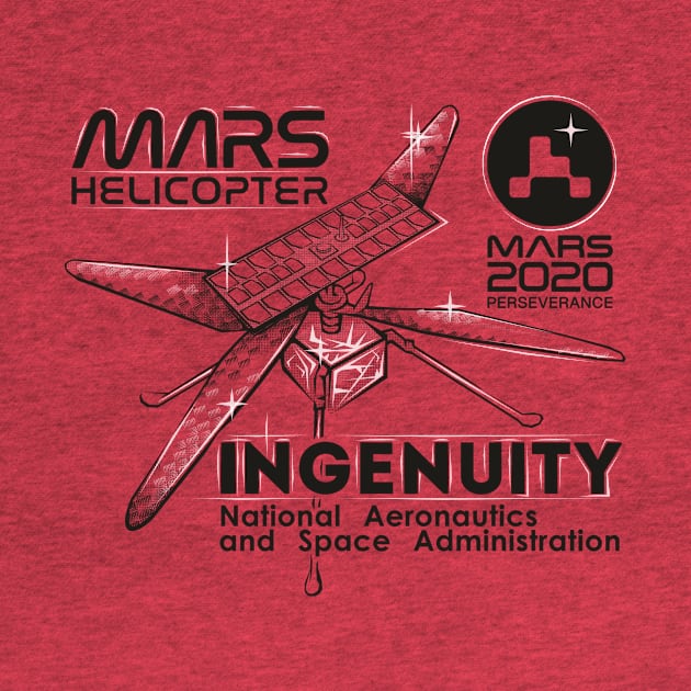 Ingenuity NASA's Mars Helicopter (*for light coloured shirts only*) by Rover